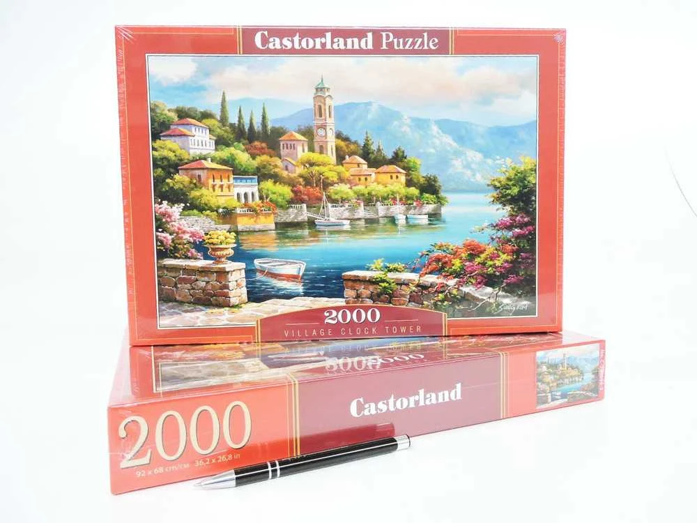 Castorland Dėlionė 2000 vnt. - Miestelio laikrodžio bokštas