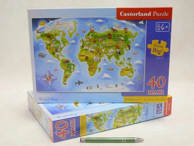 Castorland Dėlionė 40 vnt. - Pasaulio žemėlapis