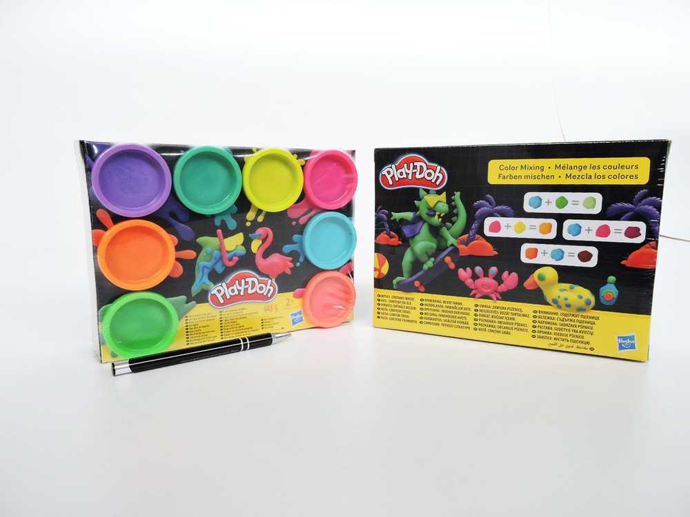 PLAY-DOH HASBRO CASTRY CAY 8 SPALVŲ NEONINĖS SPALVOS KONDINĖS DOVANA