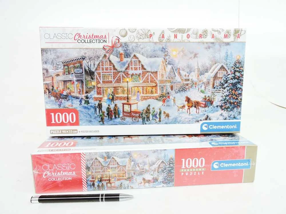 Dėlionė Clementoni CLE puzzle 1000 Panorama Christmas+poster 39927