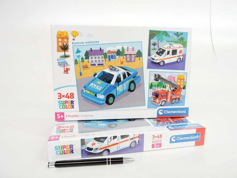 Clementoni Dėlionė 3x48 vnt. - Transporto priemonės