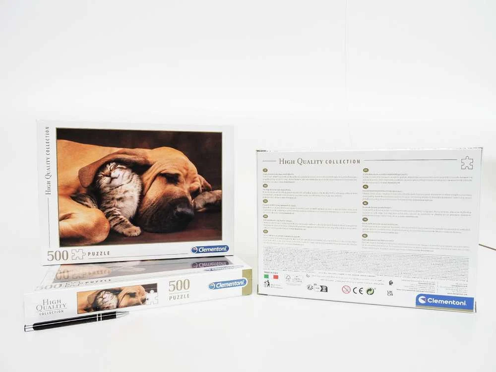 Clementoni Dėlionė 500 vnt. - Šuniukas ir kačiukas