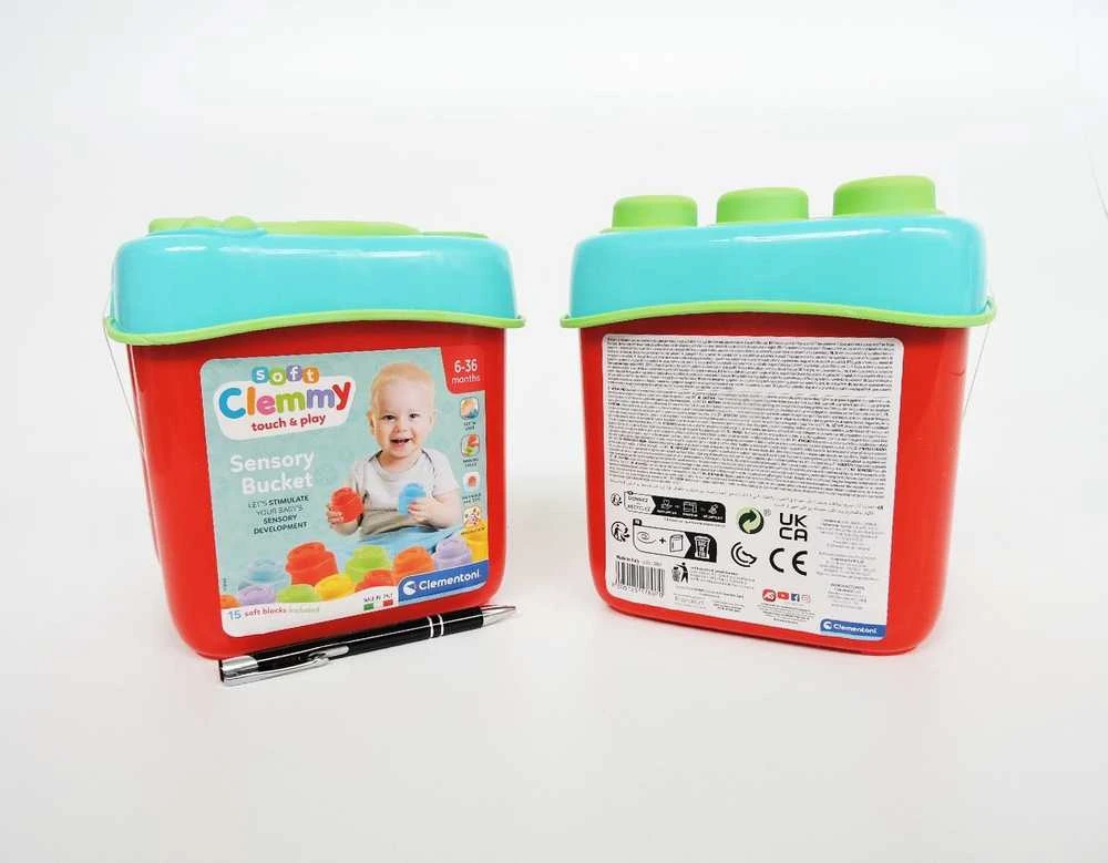Clementoni sensorinis žaislas su kaladėlėmis "Sensory Bucket"