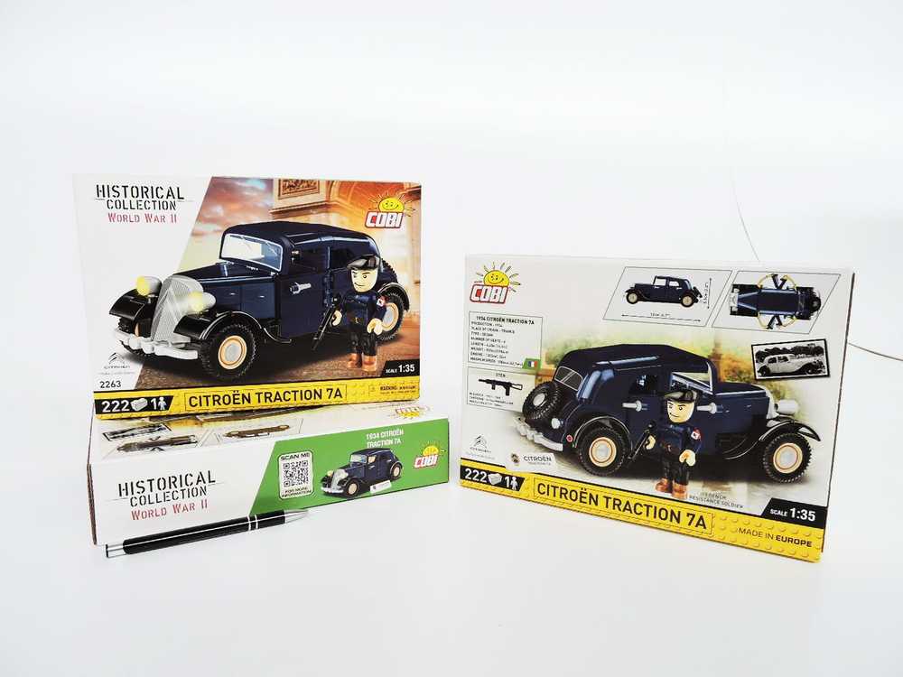 Statybiniai blokai - COBI - Citroën Traction 7A - 222 dalys - Karo soldato figūra - 1:35