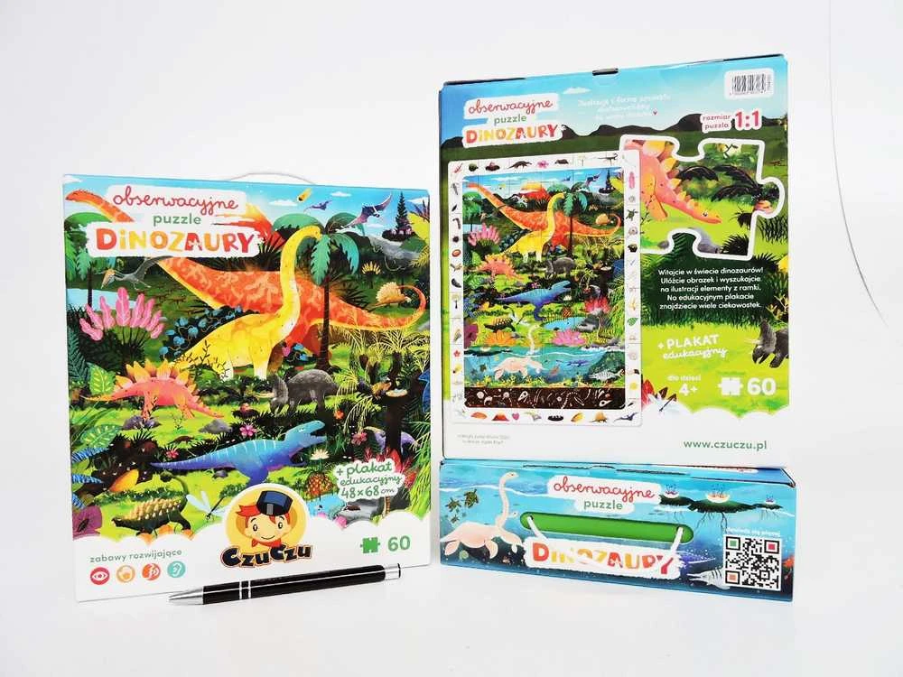 Dėlionė CzuCzu Observational puzzle Dinosaurs 60 pieces educational poster ZA5559