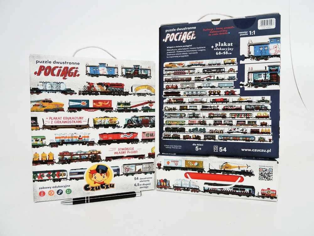 Dėlionė CzuCzu Double-sided Puzzle Trains 54 double-sided pieces ZA5558 technique