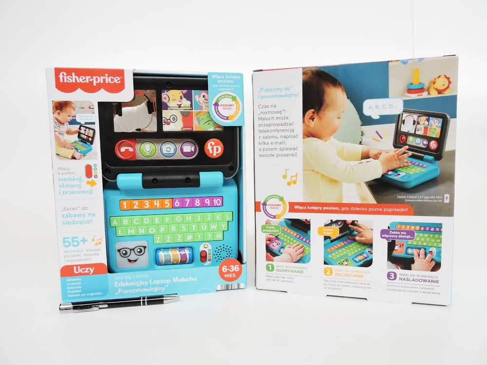 Fisher Price Interaktyvus žaislas "Laugh & Learn® Let's Connect™" nešiojamasis kompiuteris (lenkų k.)