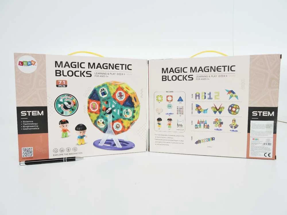 Lean Toys Magnetinės kaladėlės 71 vnt.