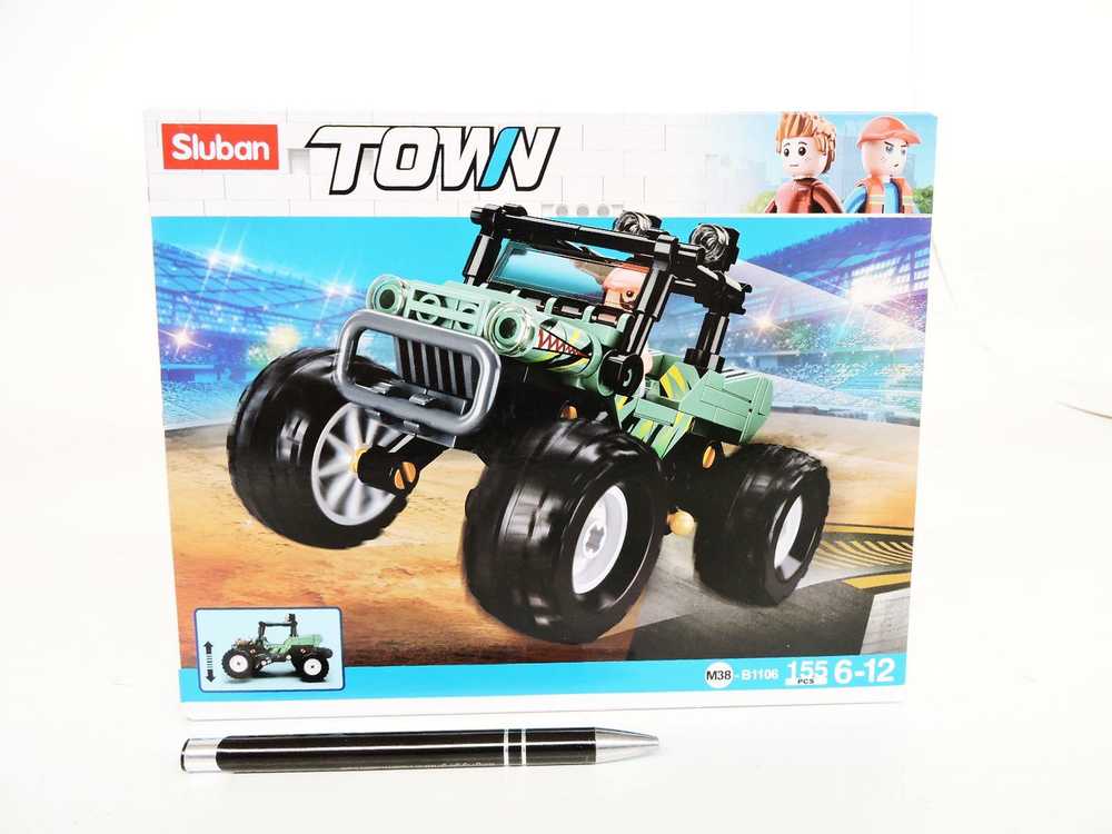 Sluban Construction Bricks Žalias visureigis B1106 Town 155 vnt