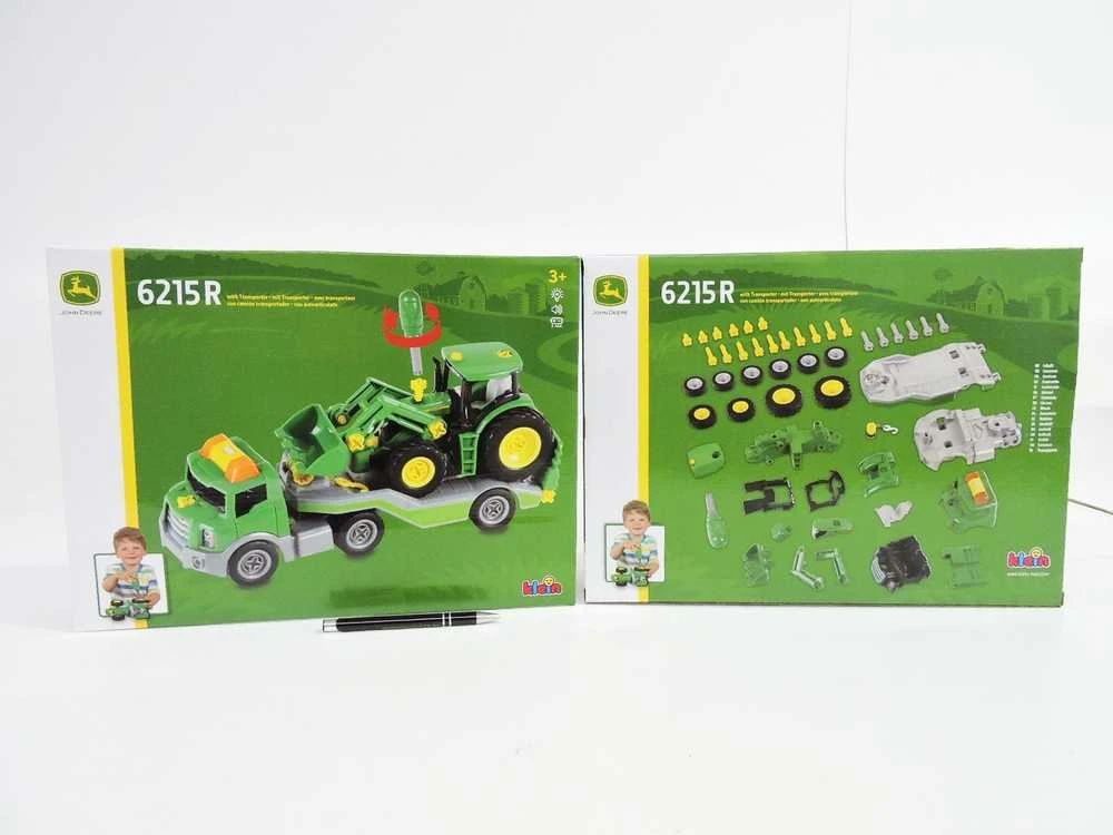 Klein Vilkikas su traktorium ant priekabos „John Deere“