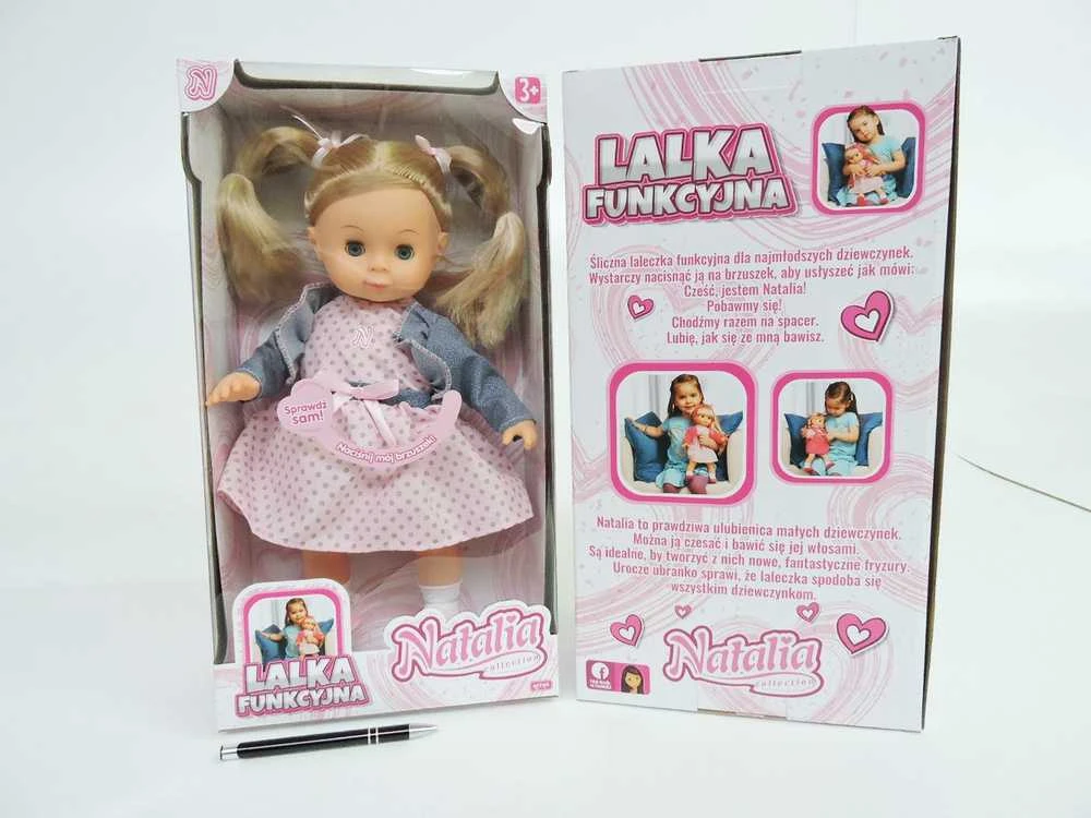 Lalka 168093 ARTYK NATALIJA lėlė kalba lenkiškai 39 cm tamsiai mėlyna striuke