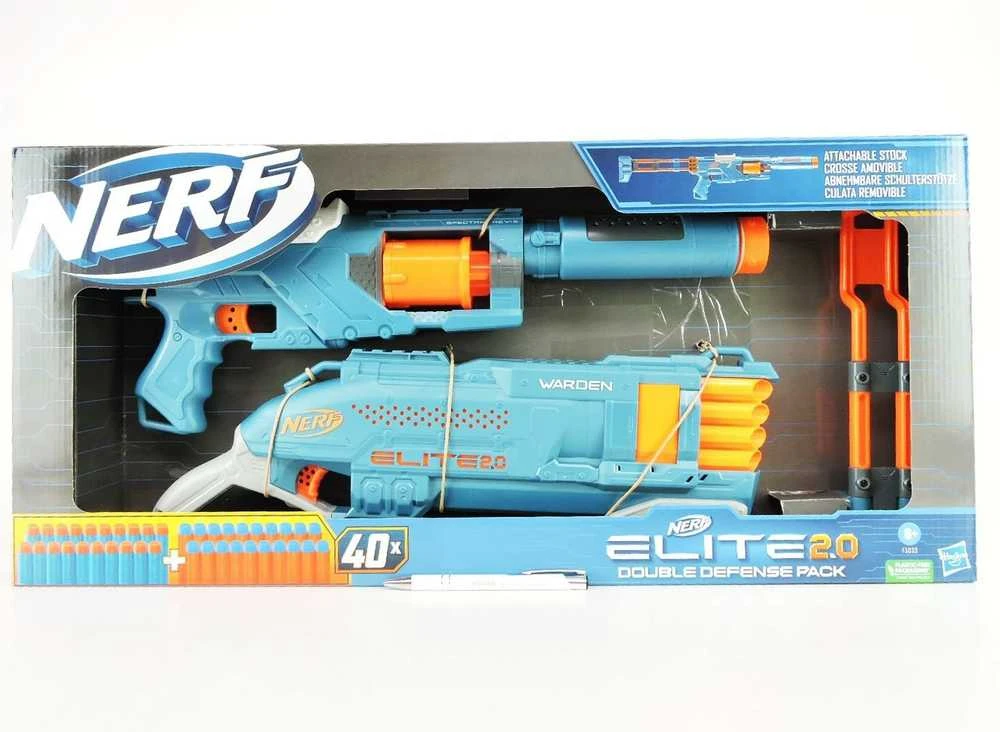 REKLAMINIAI NERF ELITE 2.0 dvigubos gynybos rinkiniai F5033 p3 HASBRO
