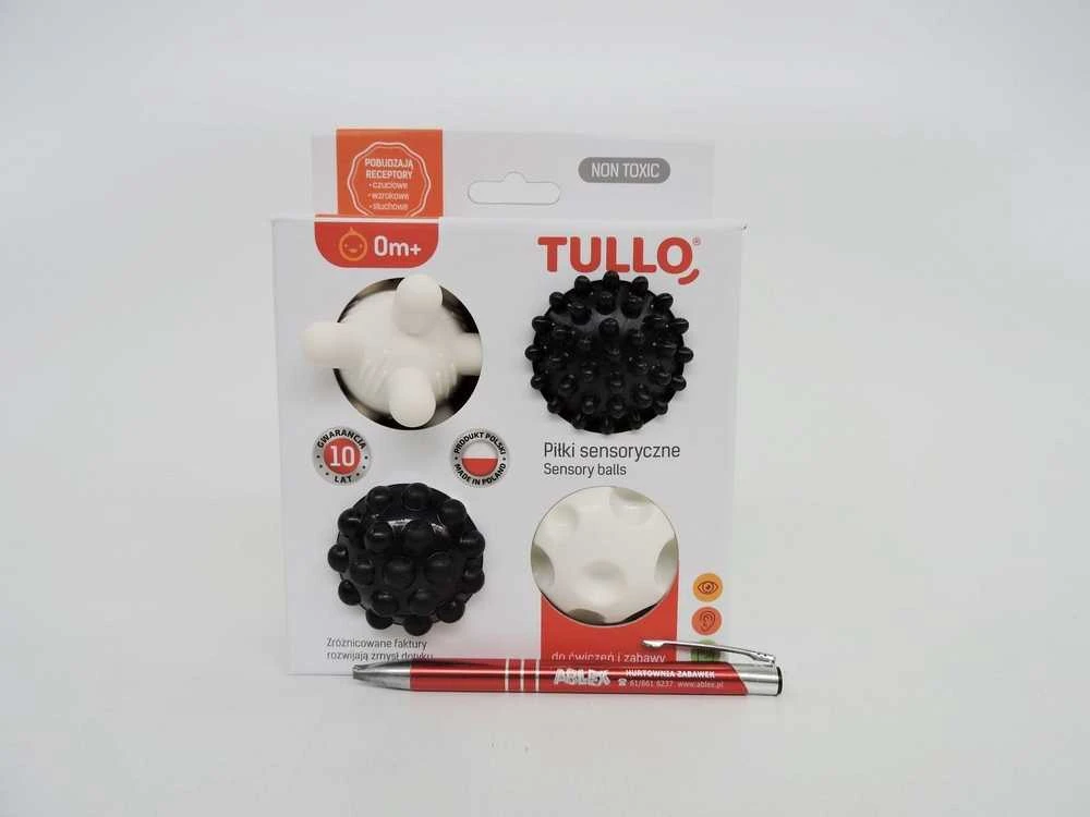 Kamuoliukai sensoriniam vystymui Tullo, juoda- balta, 4 vnt., 461
