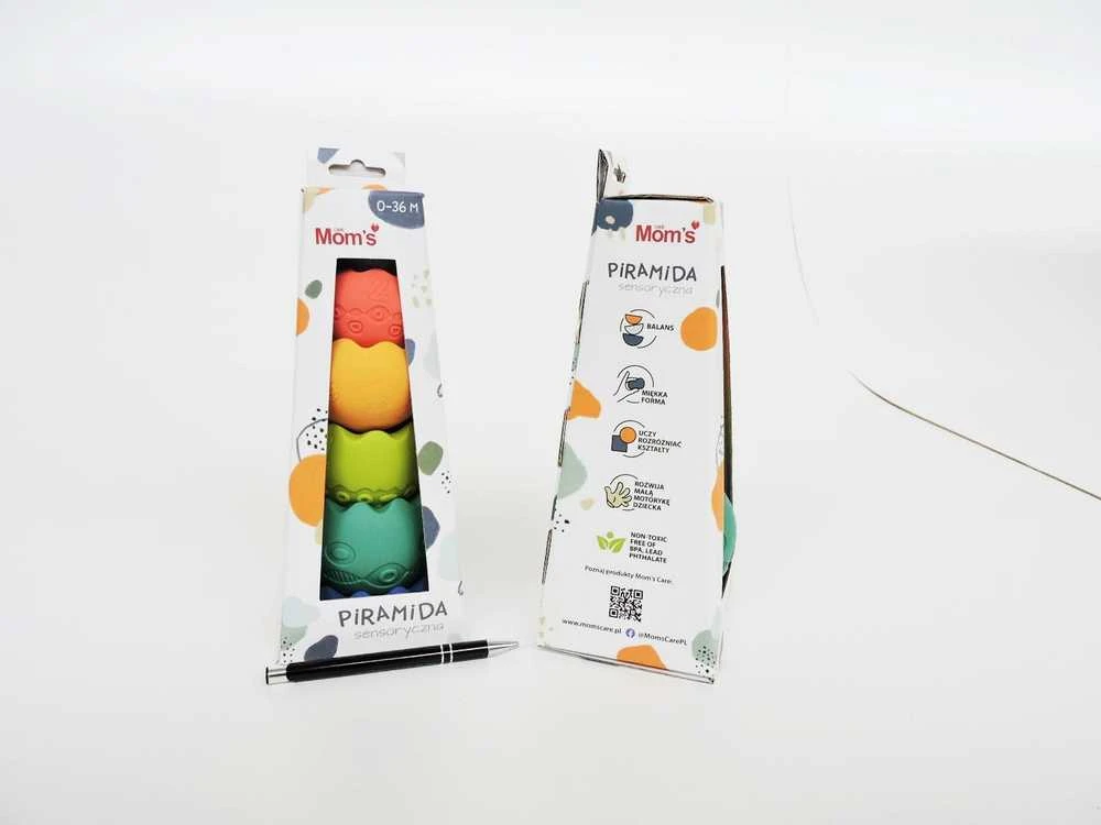 Mom's Care Švelni jutiminė piramidė pastelė 0m+ ZA4489