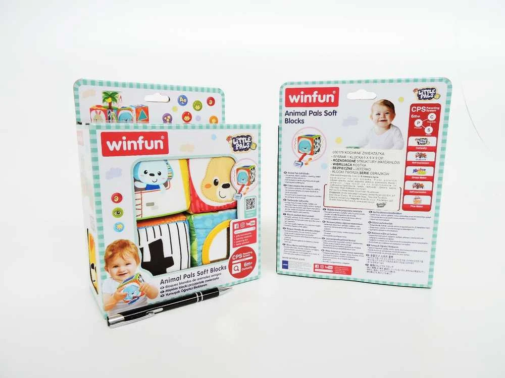 Smily Minkštos sensorinės kaladėlės kūdikiams Winfun - Gyvūnėliai