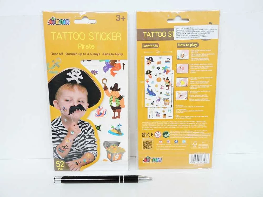 AVENIR Priklijuojamos tatuiruotės „Piratai“