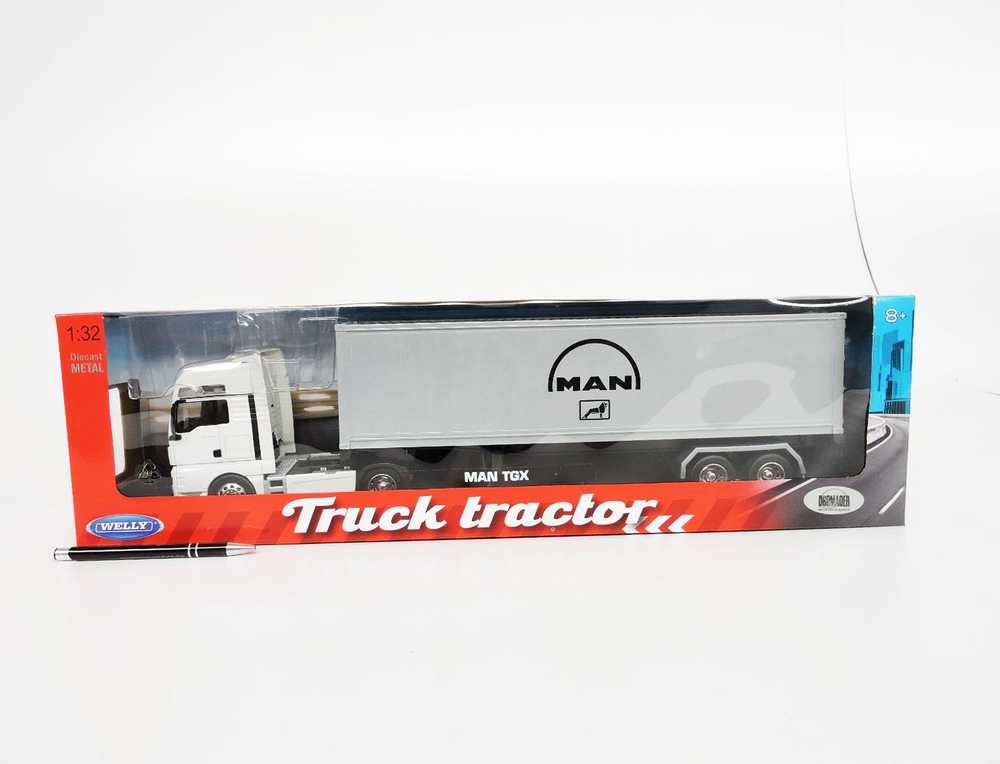 *WELLY AUTO metalinis, 1:32 MAN TGX su priekaba, kartingas