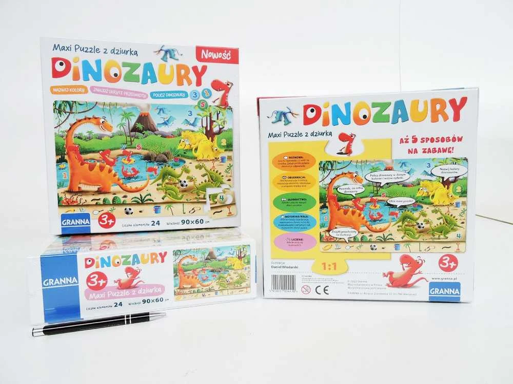Granna Dėlionė Dinozaurai vaikams, 24 dalys, 3+, spalvota