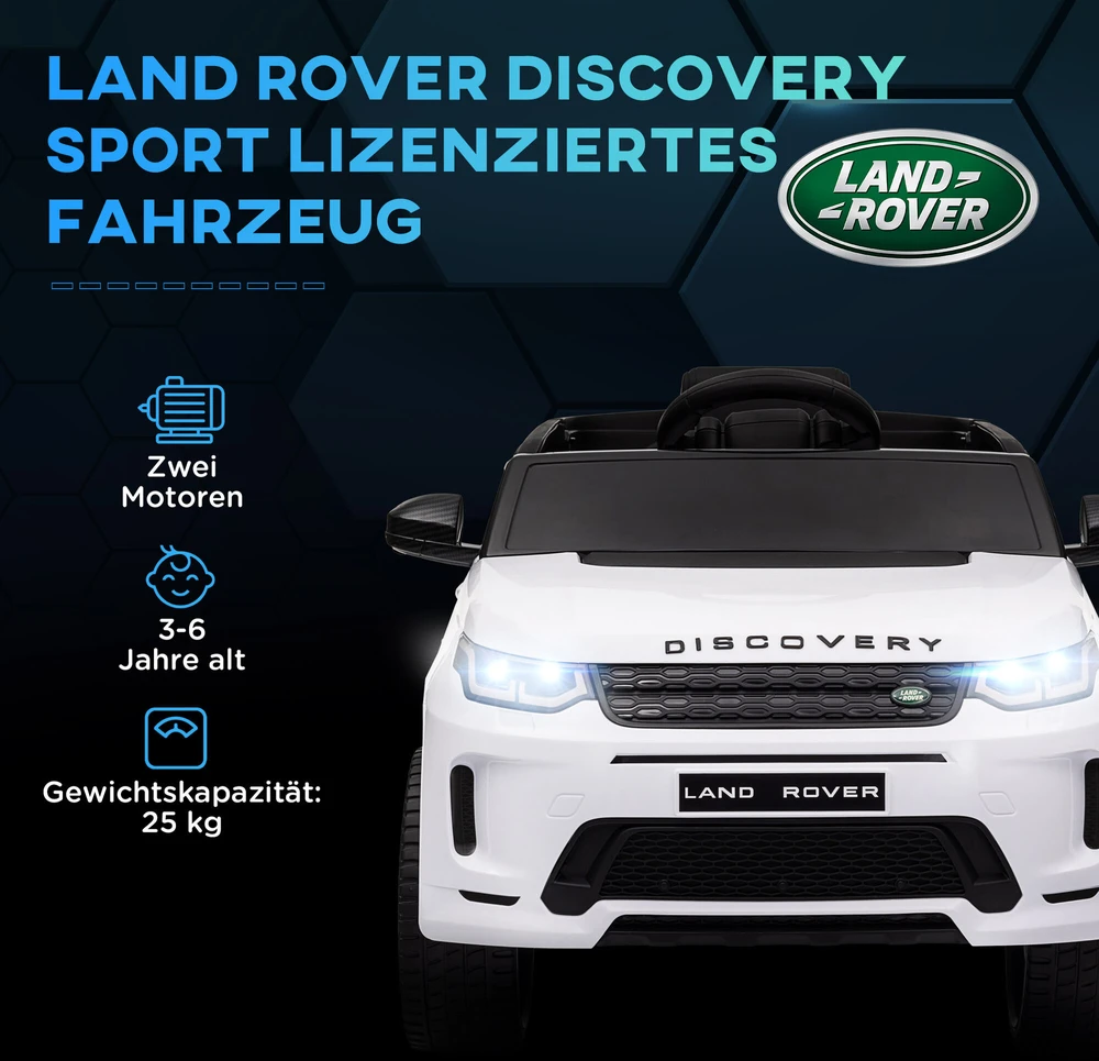 AIYAPLAY vaikiškas elektromobilis 12V su 2,4G nuotolinio valdymo pulteliu, muzika, garso signalu, LED žibintais, USB/MP3 jungtimi, 3-5 km/val., 3-6 metų vaikams, baltas