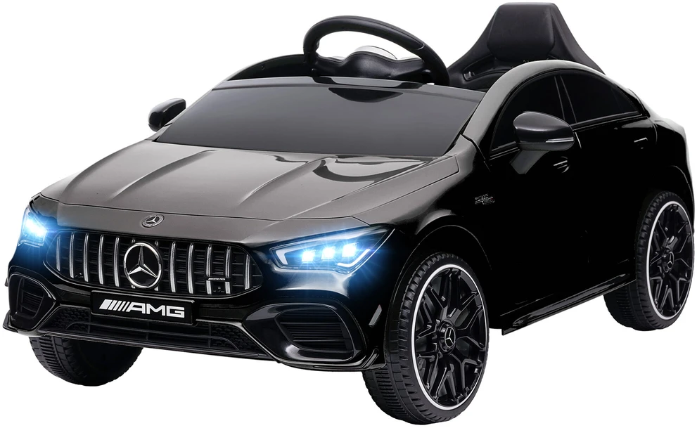 AIYAPLAY vaikiškas elektromobilis 12V su nuotolinio valdymo pultu, muzika, šviesomis, USB/MP3 jungtimi, atbuline eiga, iki 5 km/h, 3–6 metų vaikams, juodas
