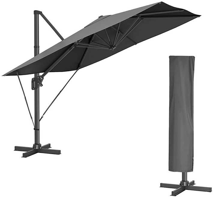 Songmics Parasol šviesoforo šviesa pilka