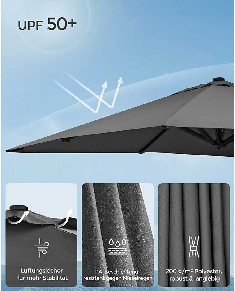 Songmics Parasol šviesoforo šviesa pilka