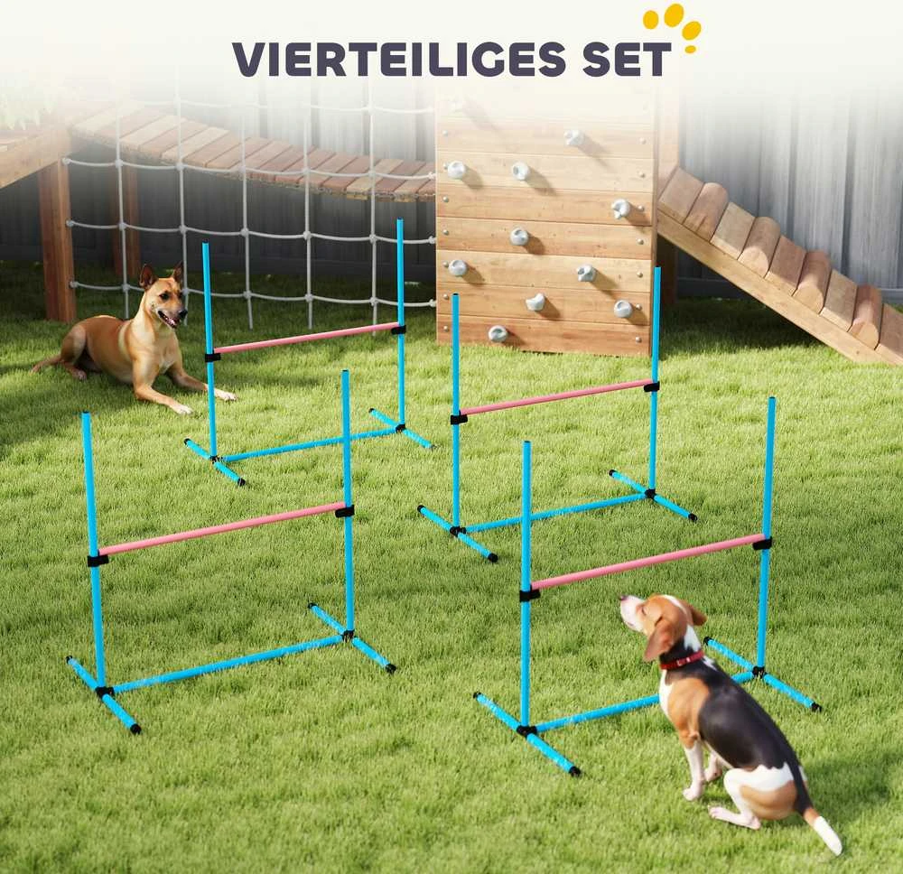 Aosom Agility Setas, 99x65x94 cm, Šviesiai mėlyna, Reguliuojama treniruočių įranga