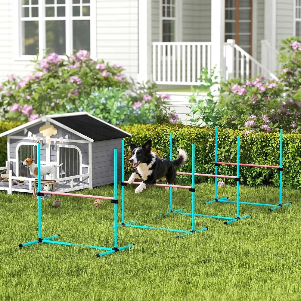 Aosom Agility Setas, 99x65x94 cm, Šviesiai mėlyna, Reguliuojama treniruočių įranga