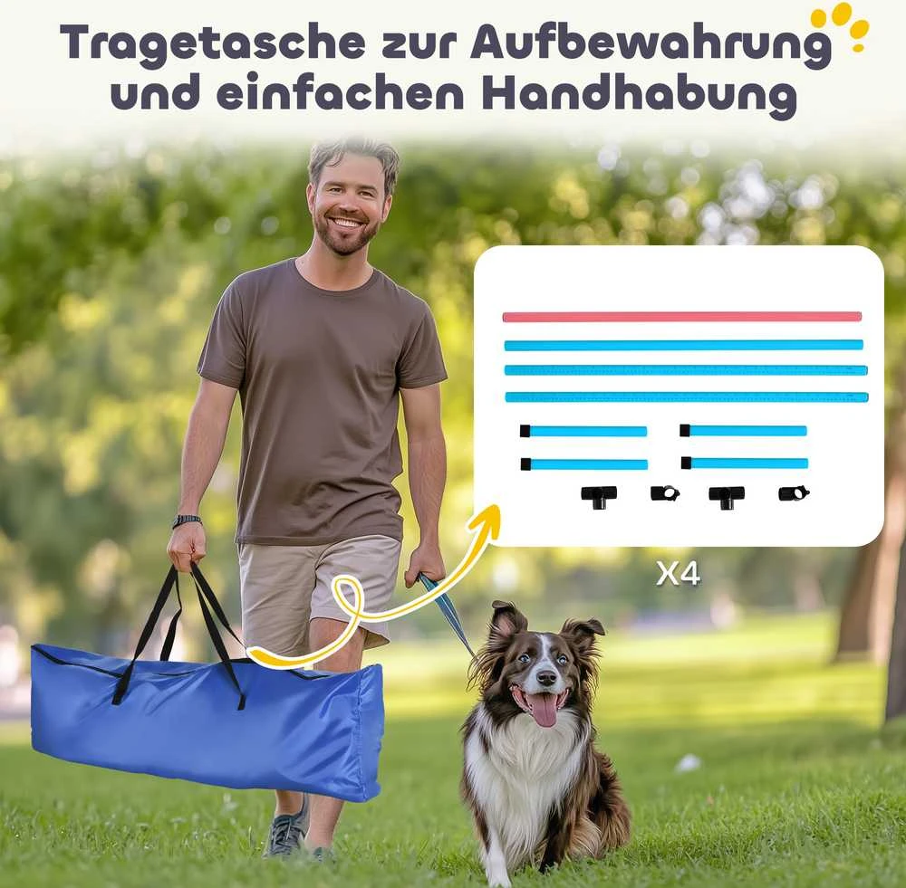 Aosom Agility Setas, 99x65x94 cm, Šviesiai mėlyna, Reguliuojama treniruočių įranga