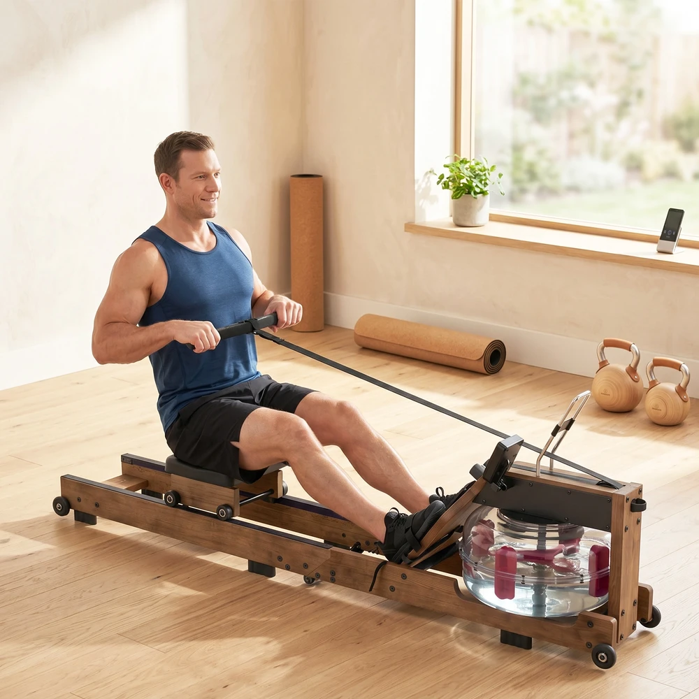 Aosom Irklavimo treniruoklis 182x42x67 cm ąžuolas, kaučiukmedis ir aliuminis