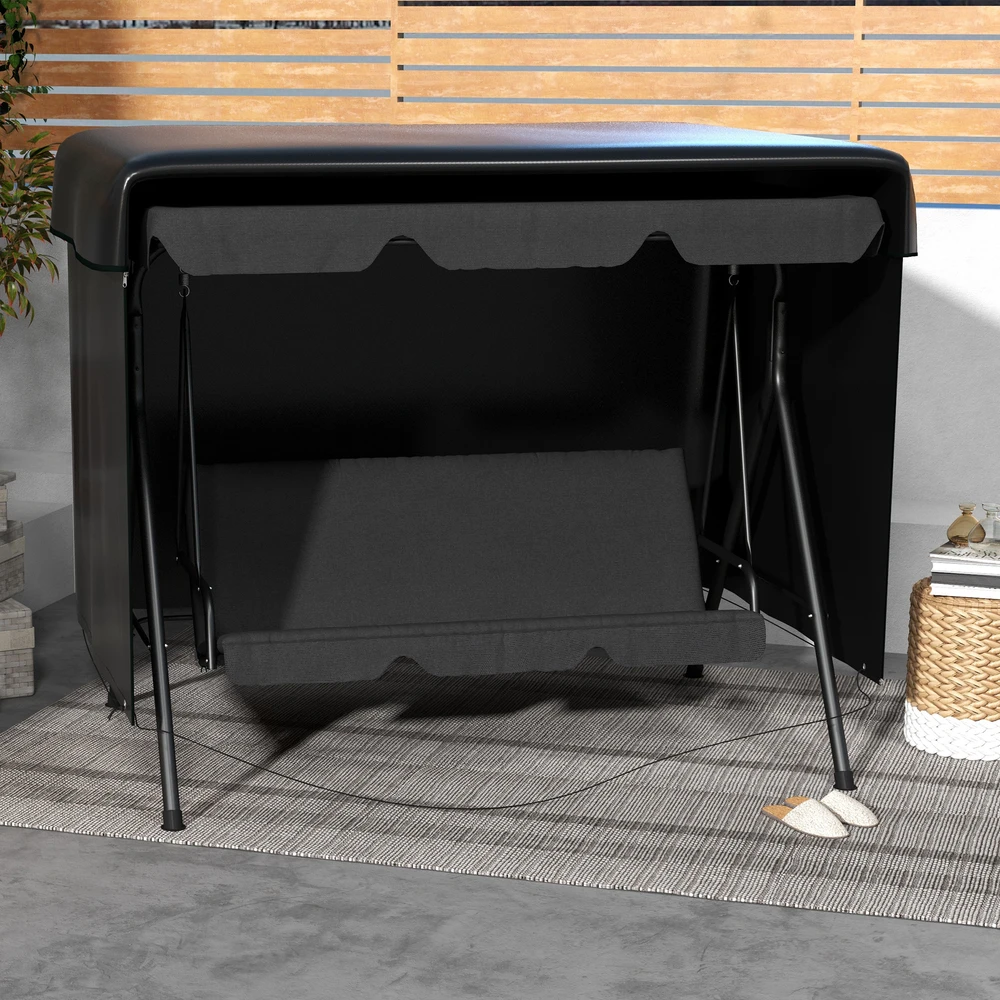 Aosom Lauko baldų uždangalas 215x155x150 cm Juodas Polietilenas