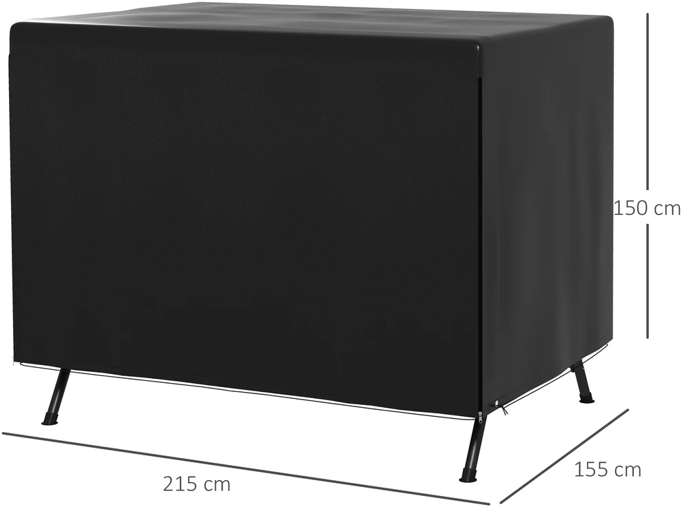 Aosom Lauko baldų uždangalas 215x155x150 cm Juodas Polietilenas