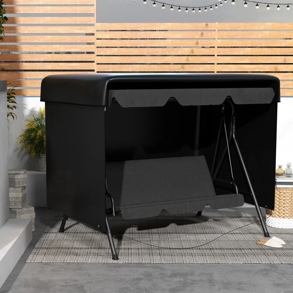 Aosom Lauko baldų uždangalas 215x155x150 cm Juodas Polietilenas