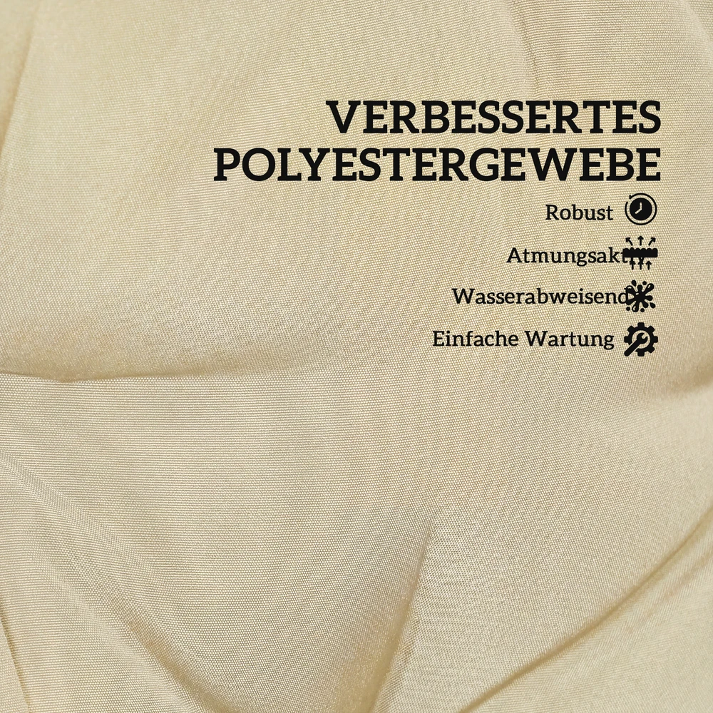 Aosom Lauko sėdynės pagalvėlė su atlošu 120x50x8 cm, smėlio spalvos, poliesteris