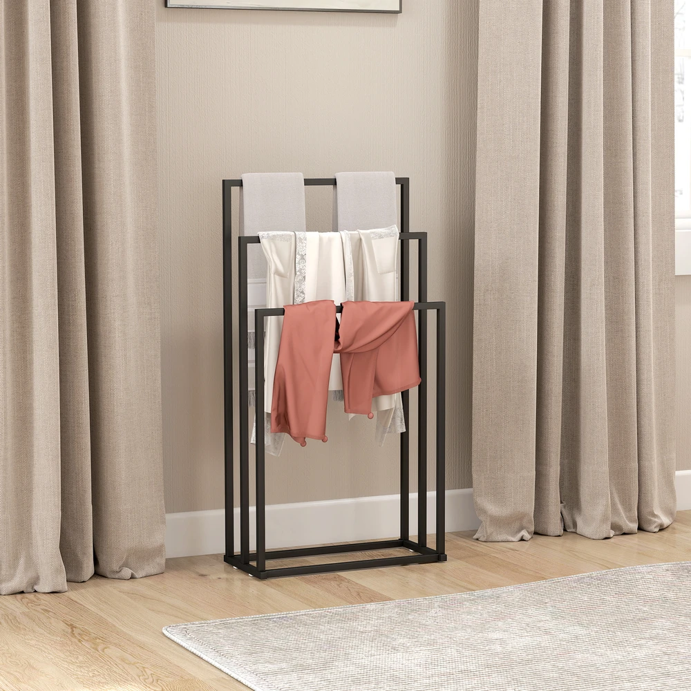 Aosom Rankšluosčių laikiklis 45x21,5x85 cm Juodas plienas