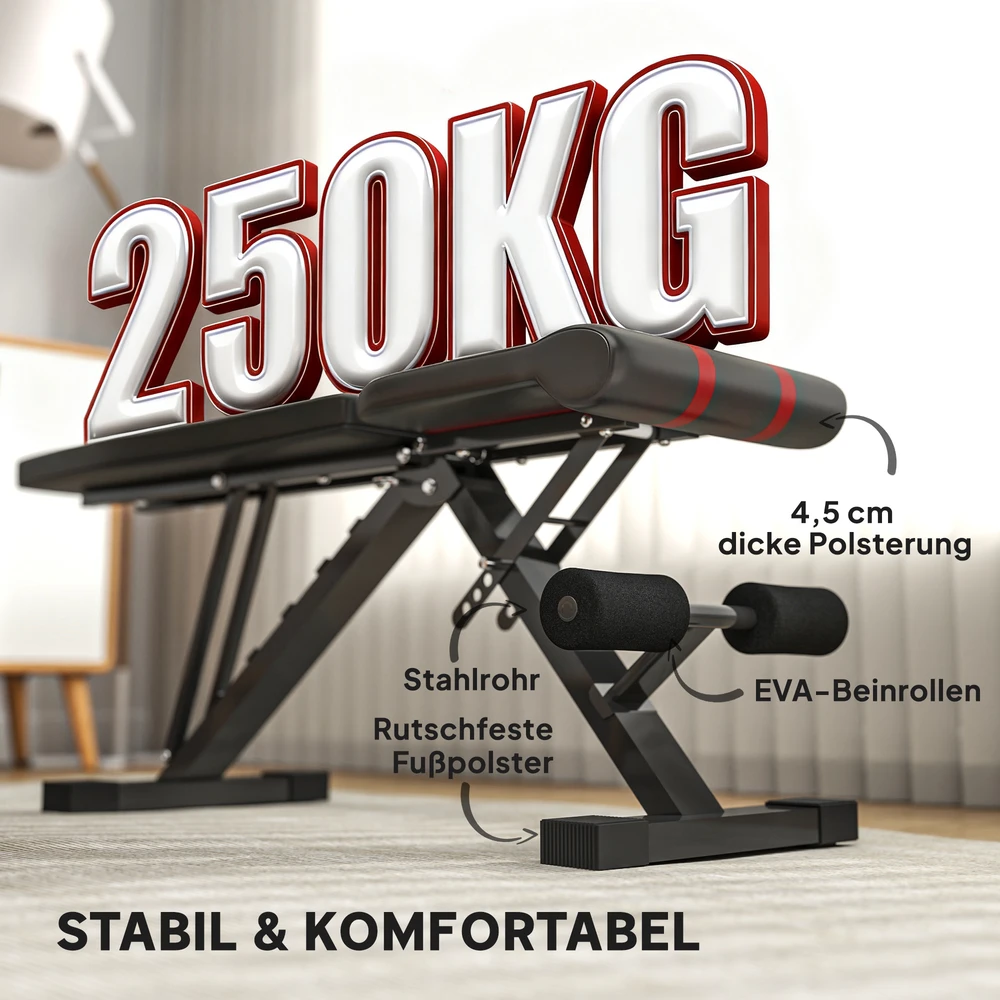 Aosom Reguliuojama svorio suoliukas 82x35x42,5-107 cm Juodas metalas