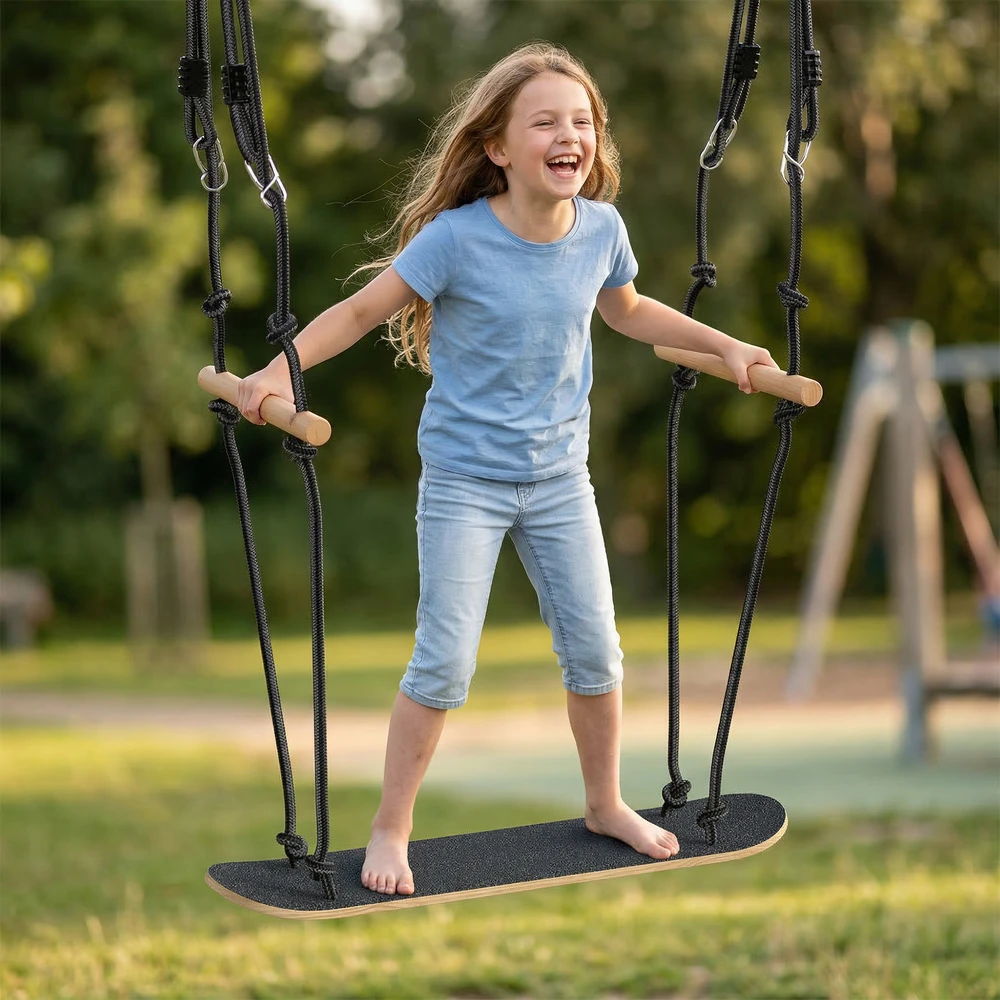 Aosom Skateboard Swing 79x40x180 cm Juoda