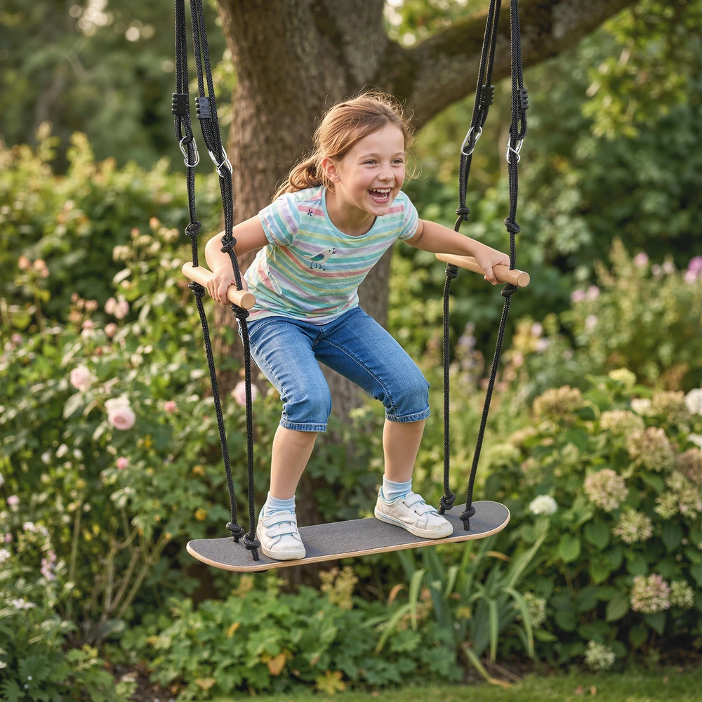 Aosom Skateboard Swing 79x40x180 cm Juoda