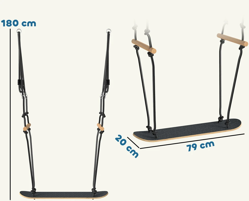 Aosom Skateboard Swing 79x40x180 cm Juoda
