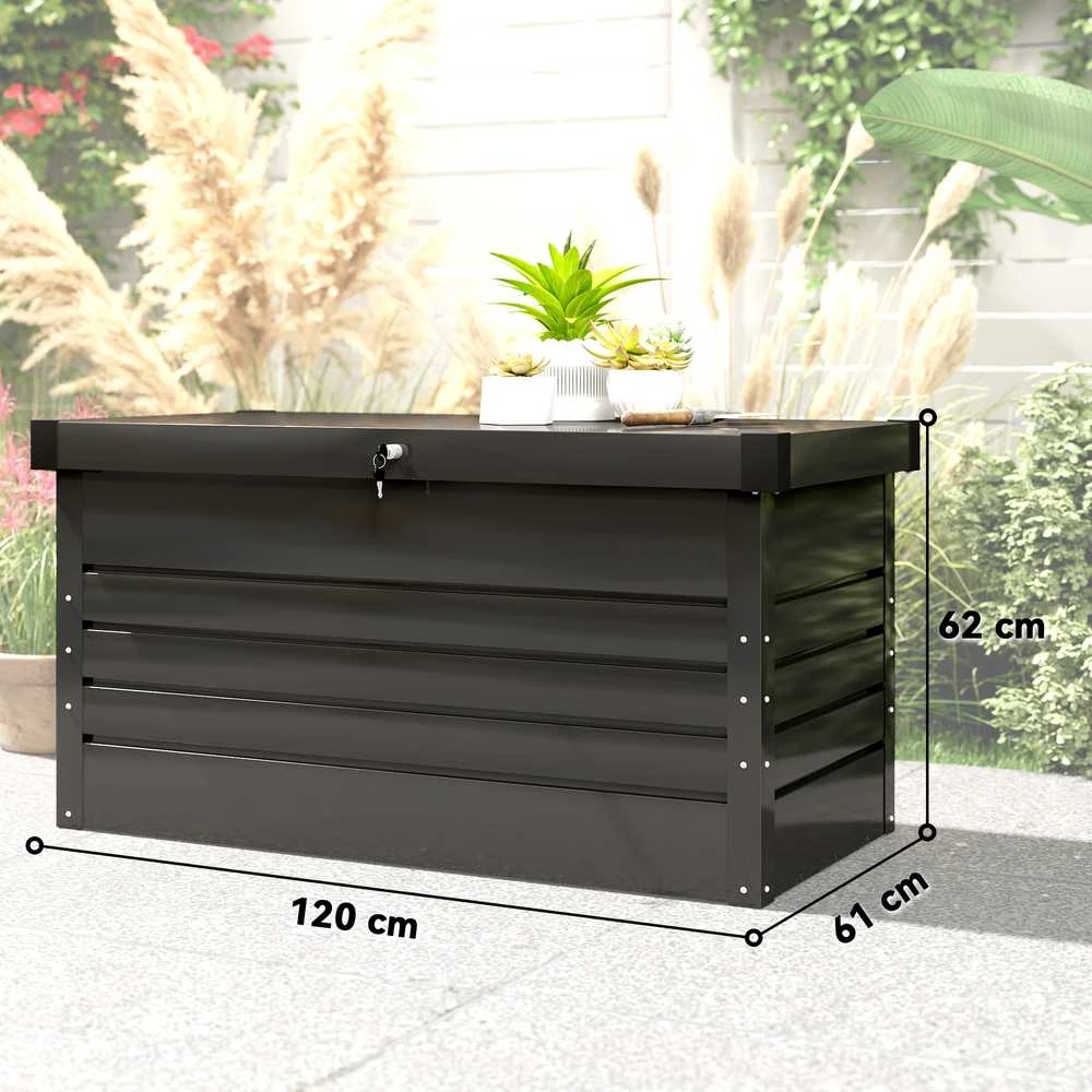 Aosom Sodo laikymo dėžė 120x61x62 cm Pilka Metalinė