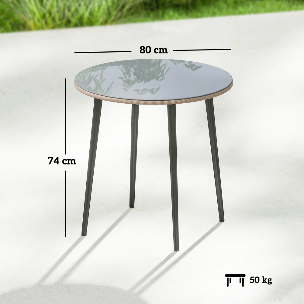 Aosom Sodo stalas 80x80x74 cm Pilkas Plienas