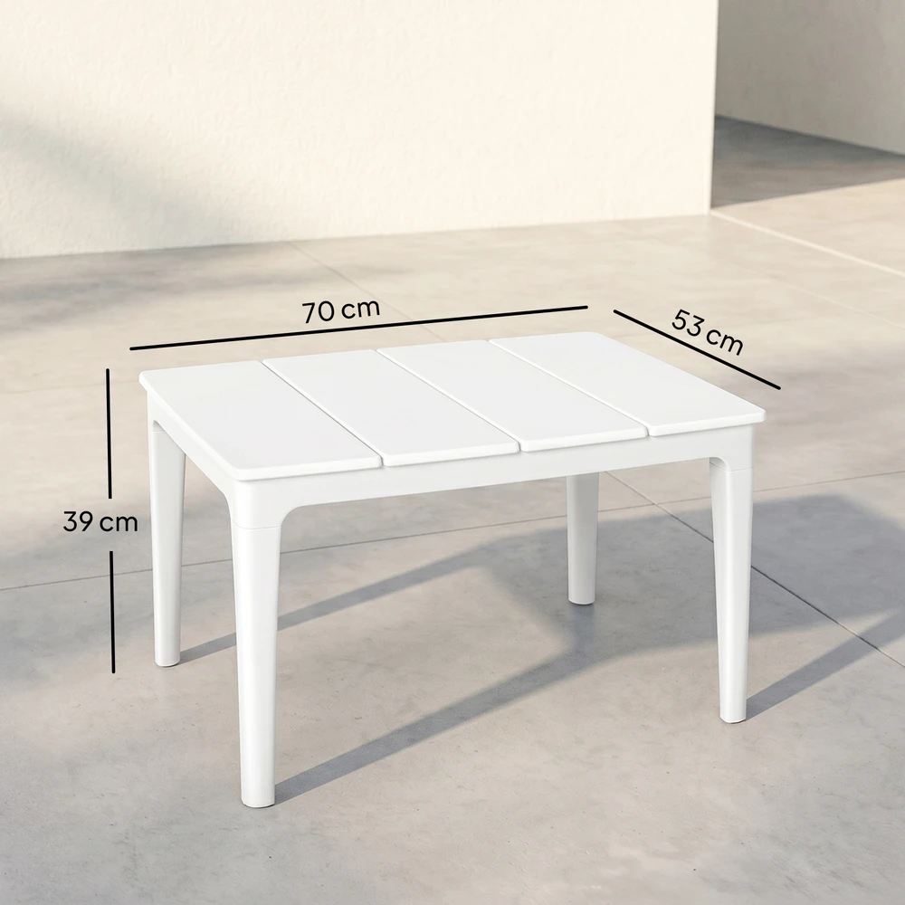 Aosom Šoninis staliukas 70x53x39 cm Baltas plastikas