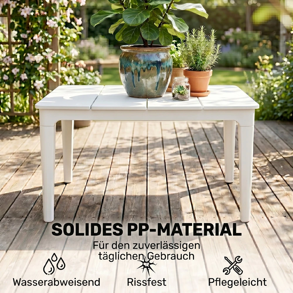 Aosom Šoninis staliukas 70x53x39 cm Baltas plastikas