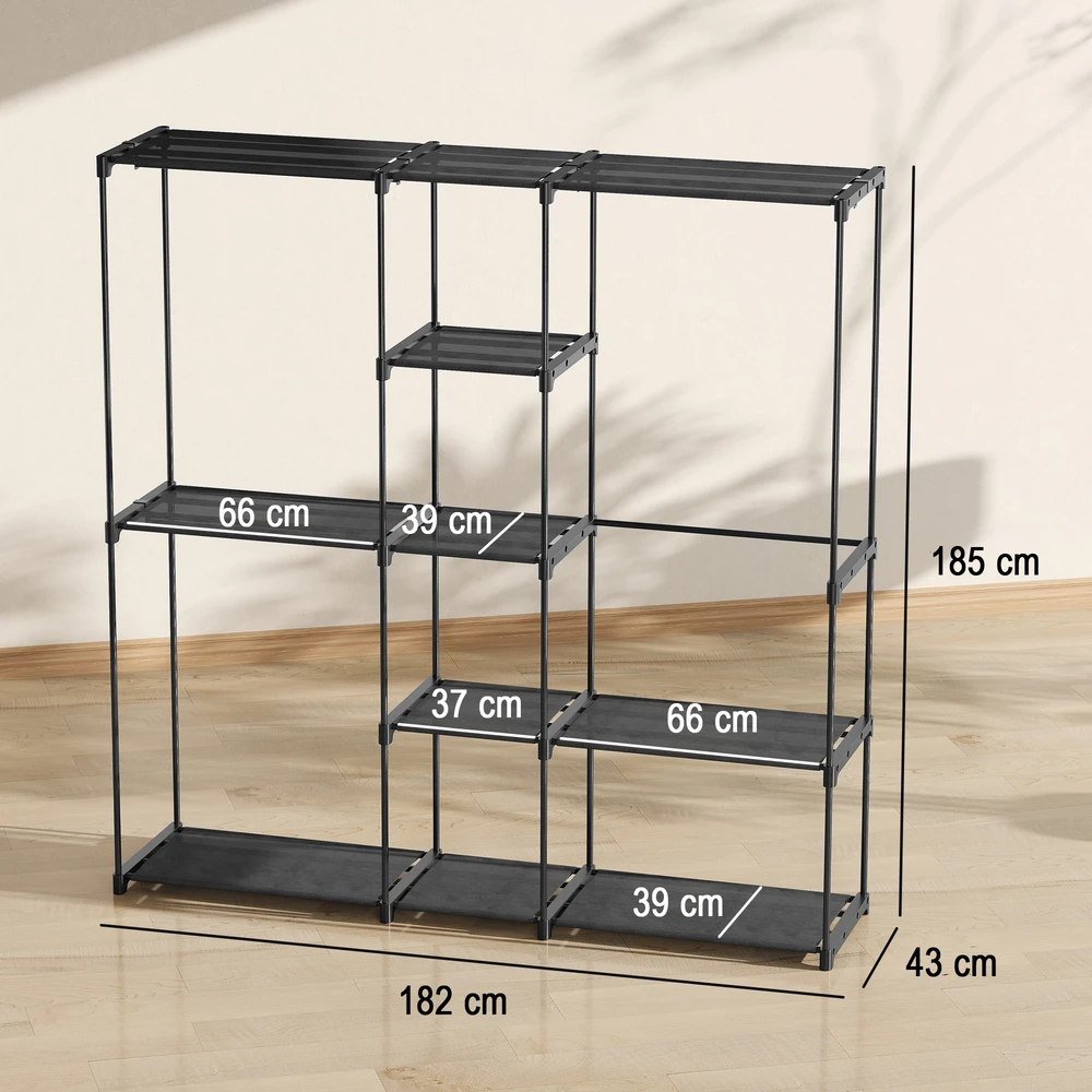 Aosom Spinta 182x43x185 cm Juodas plieno rėmas