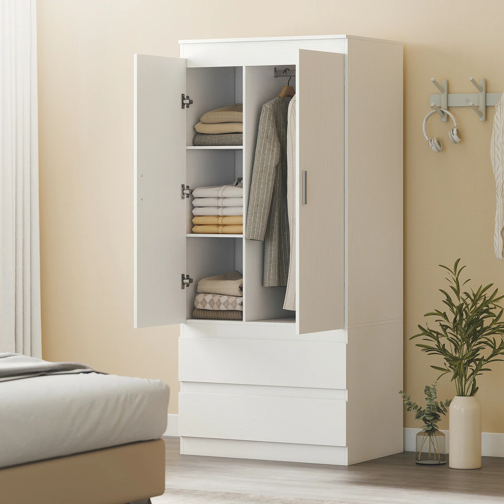 Aosom Spinta 80x55x177,5 cm Balta Mediena