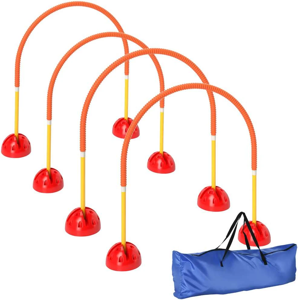 Aosom Šunų vikrumo įrangos komplektas, 100x19.5x95 cm, oranžinė, plastikas