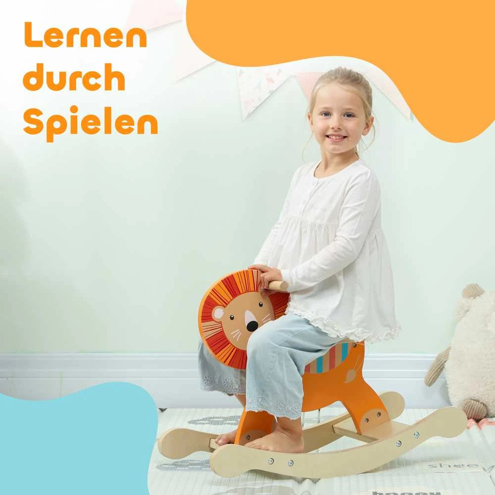 Aosom Supamasis arkliukas 59x27x44 cm oranžinis, medinis