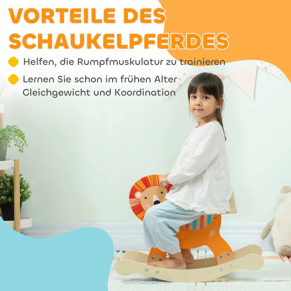 Aosom Supamasis arkliukas 59x27x44 cm oranžinis, medinis
