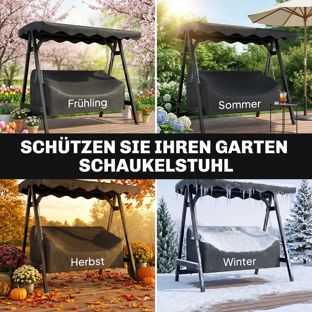 Aosom Swing uždangalas 185x76x81 cm Juodas Vandeniui atsparus audinys