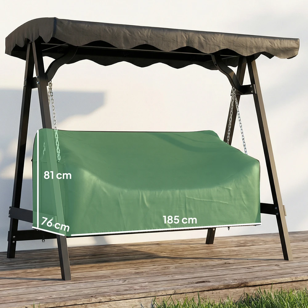 Aosom Swing uždangalas 185x76x81 cm Juodas Vandeniui atsparus audinys